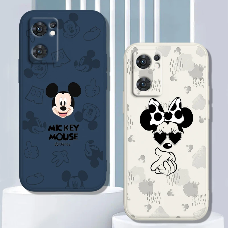 

Art luxury Mickey Minnie Phone Case For OPPO Find X5 X3 Lite F21 A96 A94 A93 A77 A76 A74 A72 A57 A53S A16 Liquid Rope