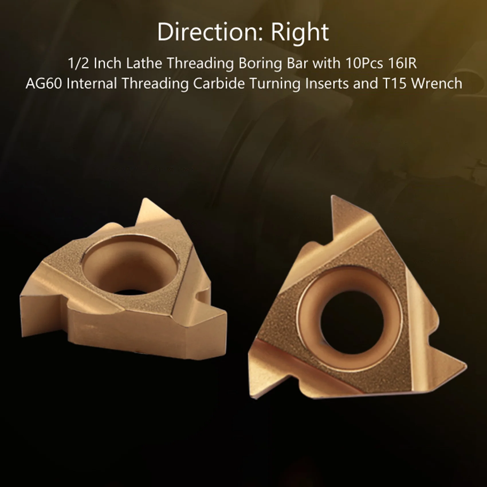 Расточная планка для токарного станка 1/2 дюйма с 10 шт. 16IR AG60 твердосплавные