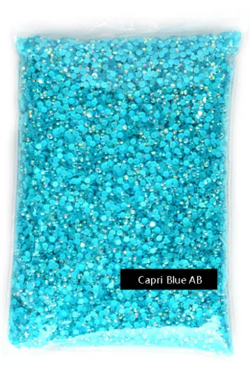

Jelly Capri Blue AB 2~6mm Flatback стразы Resin Non hotfix Rhinestones in Bulk Package Nail Art Decoration for GarmentDIY