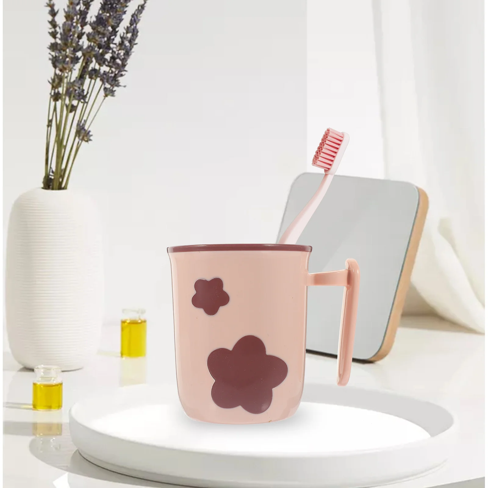 

3pcs Bathroom Cup Unbreakable Plastic Tumbler Cup Reusable Holder Random Color