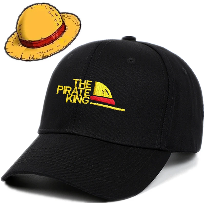 

Кепка унисекс с вышивкой, бейсболка от солнца в стиле аниме, с рисунком обезьяны д, Луффи, пиратского короля, регулируемая, для взрослых