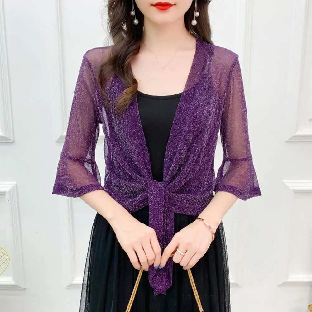 

Women Summer Top Cardigan Lady Summer Cardigan Pure Color Women Summer Shawl