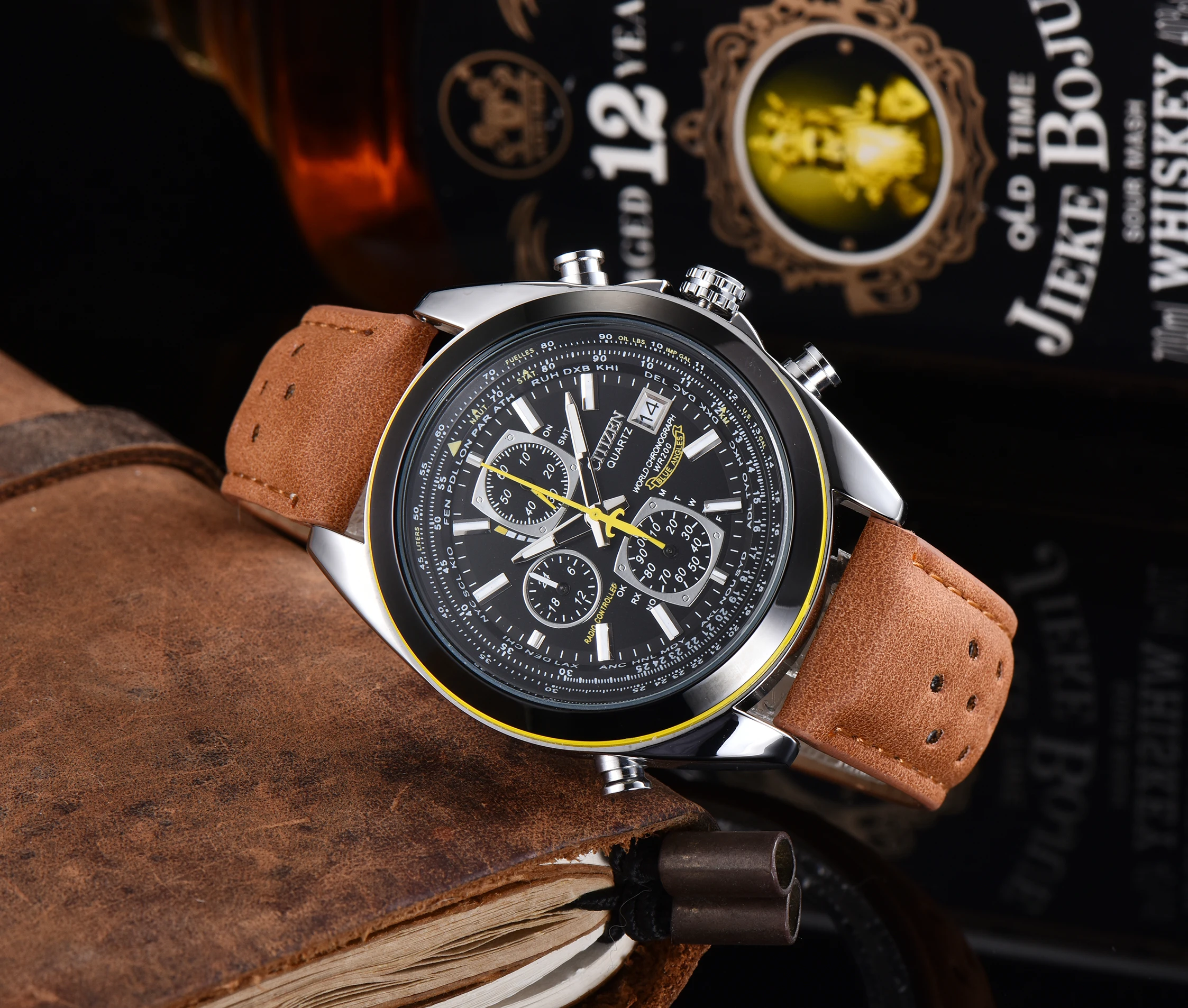 CITIZEN Men's Watch Luxury Fashion Quartz Clock Glow Calendar Waterproof Multifunctional Fancy Round Automatic Watch Stainless S