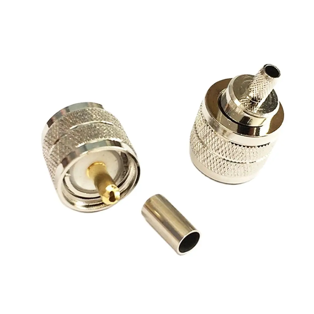 

1PC UHF Male Plug RF Coax Connector Crimp For RG58 RG142 RG400 LMR195 Cable Straight Nickelplated NEW Wholesale