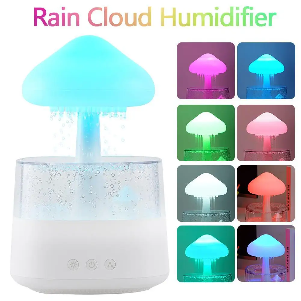 

Zen Rain Cloud Night Light Aromatherapy Essential Oil Diffuser Relaxing Humidifier with Calming Water Drops Sounds