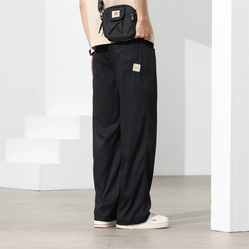 Новинка 2024 Ультратонкие мужские повседневные брюки свободные длинные с прямыми