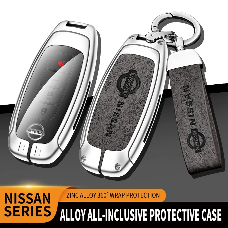 

Zinc Alloy Car Smart Remote Key Fob Case Cover Protector Hoder Shell For Nissan Qashqai Altima 2022 2023 Keychain Accessories