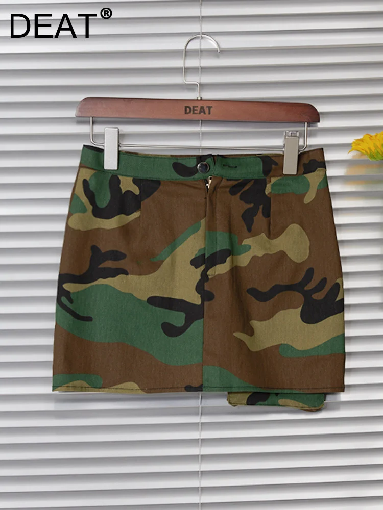 

Fashion Trendy Camouflage Designer Skirt Women's High Waist Pocket Patchwork Cargo Skirts Female 2023 Summer New CP1353
