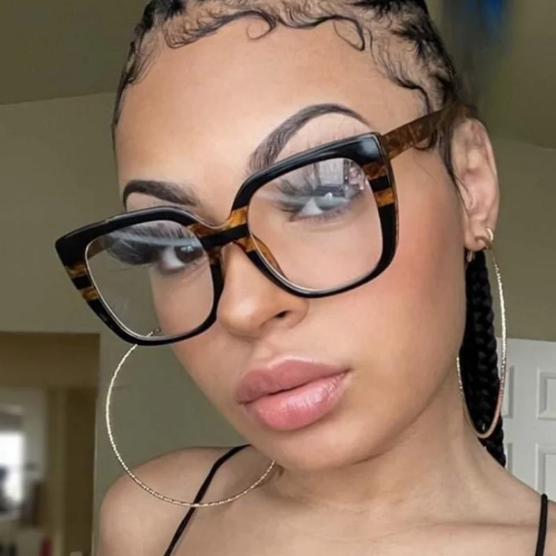 

Fashion Oversized Anti-blue Light Glasses Womens UV400 Sunglasses Women 2023 Contrast Square Sun Glasses for Men Ladies Shades