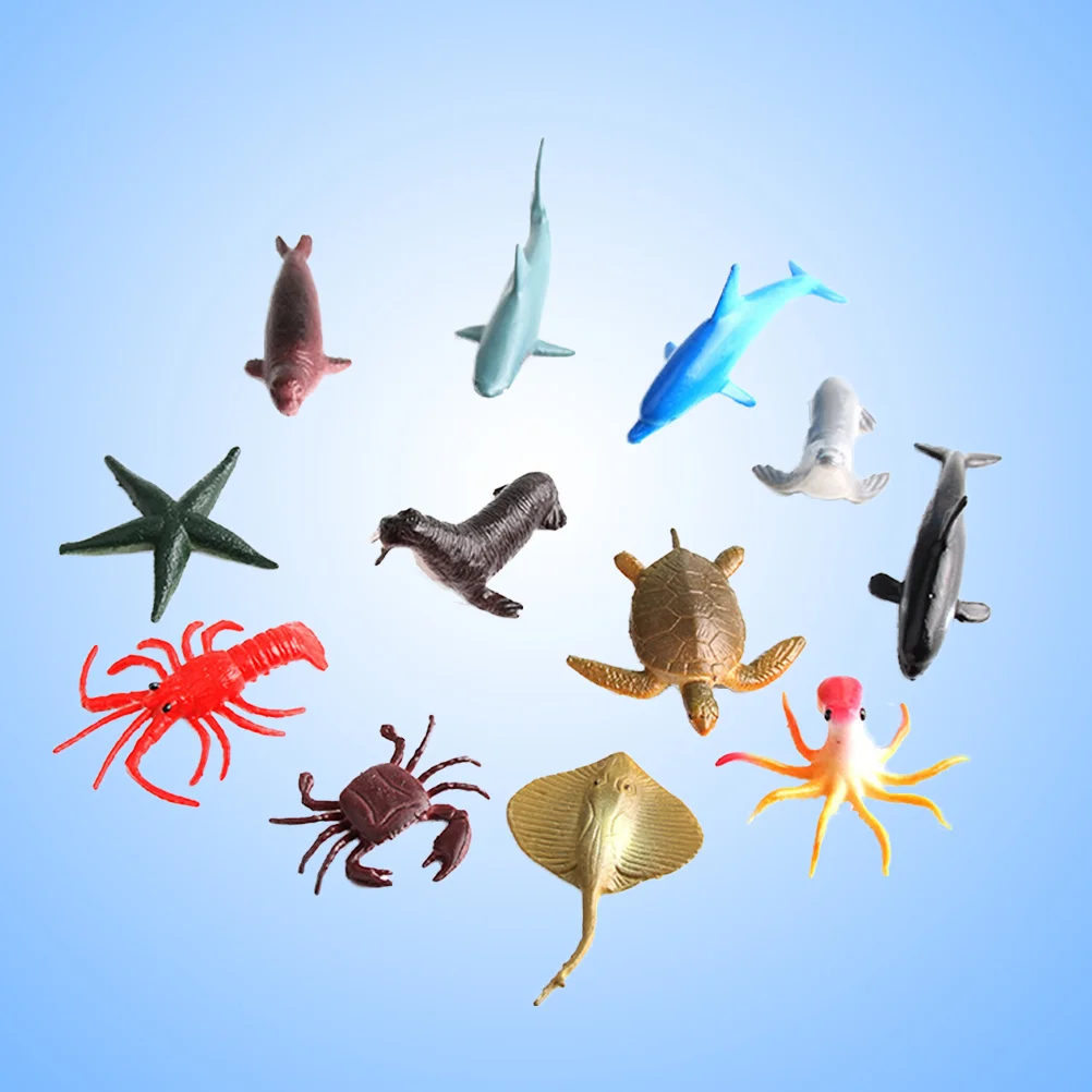 

12pcs Sea Animal Figure Set Realistic Animal Mini Sea Animal Party Favors For Kids Toddlers (Mix Model)