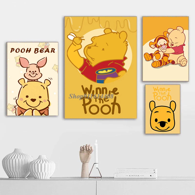 

Милые постеры и стены Винни-Пух, искусство стен, фотография, Disney, мультфильм, аниме, гостиная, украшение для стен дома