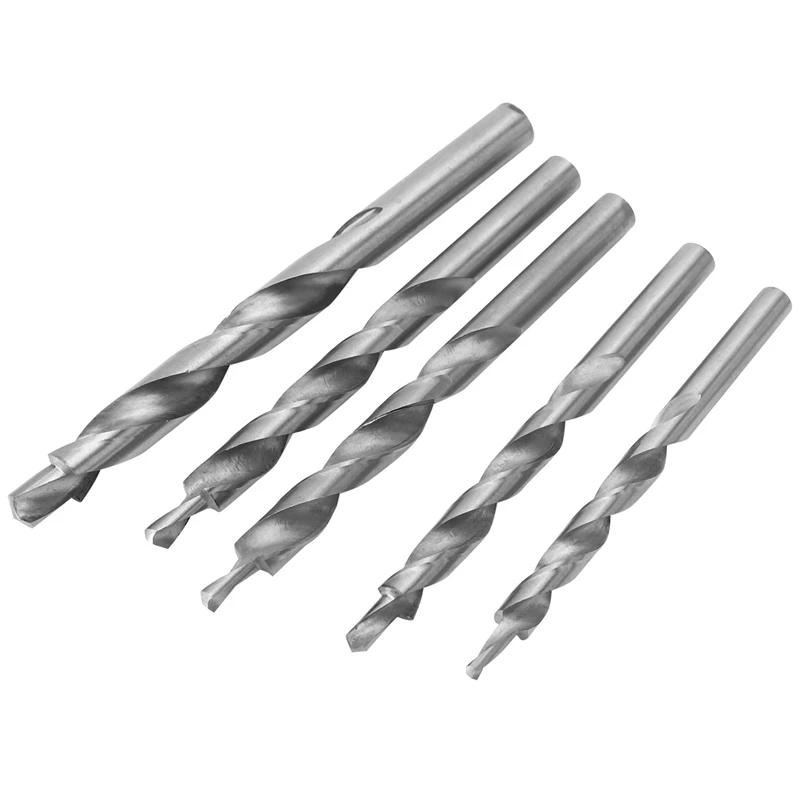 

5Pcs Woodworking Drill Bit Replacement HSS Twist Step Drill Bit Tool For Manual-Pocket Hole System 4-8/5-9/5-10/6-10/8-12Mm