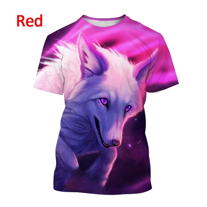 Мужская и женская футболка с принтом волка |