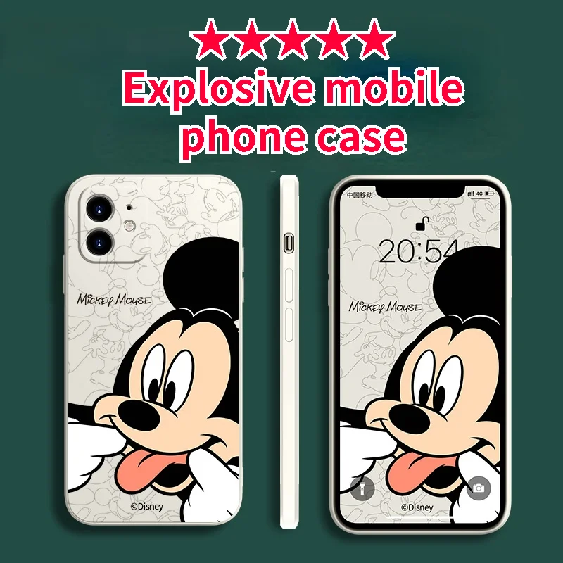 

Disney Ghost Face Mickey Mouse Phone Case Cover for Iphone 13 12 Pro Max 11 8 7 6 S XR PLUS X XS SE 2020 Mini All-inclusive Gift
