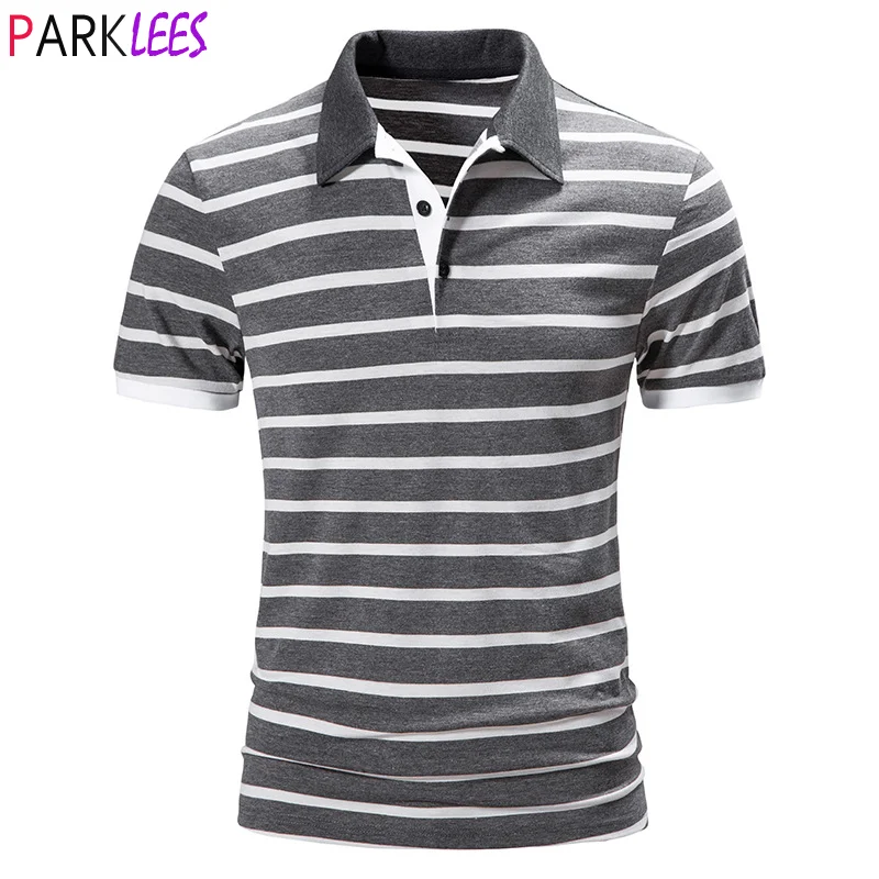 

Classic Striped Basic Polo T Shirt Men 2022 Summer Brand Mens Golf Polo Shirts Casual Slim Fit Tennis Shirts Polo Para Homme 3XL