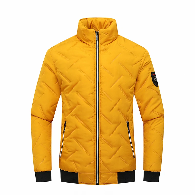 Men's coat autumn and winter new fashion trend Korean version short cotton jacket zipper stand-up collar cotton suit men's