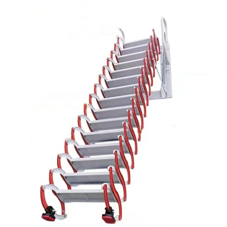 

Manufacturer Low Price Steel Wall Mounted Modern Folding Retractable Loft Ladder/ aluminum folding stairs