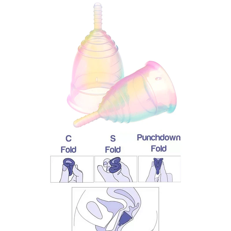 Colorful Women Menstrual Cup Medical Grade Silicone Feminine Hygiene Lady Health Care Period Copo |