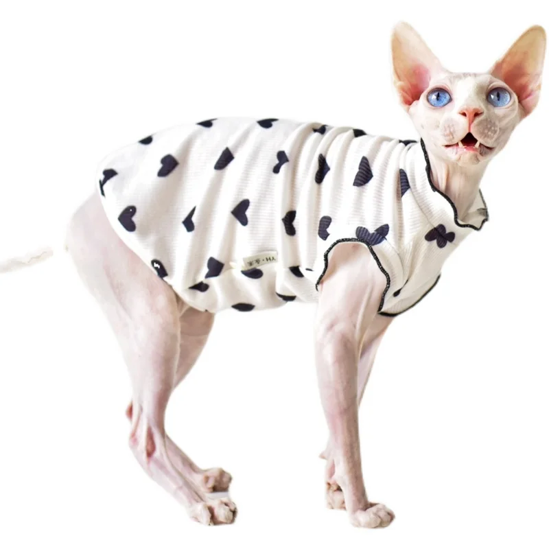 

Summer thin sleeveless vest for Cat Sphinx Apparel hairless cat clothes Devon Rex cat clothes Kitten Outfits pet cat clothing