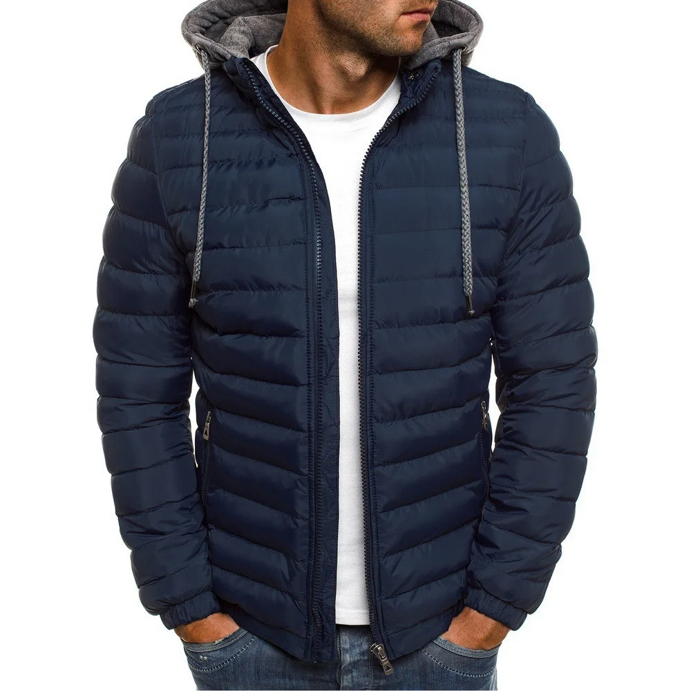 

2023 New Winter Man Warm Packable Jacket Light Mens Parkas Coat Quilted Padded Outerwear Cardigan Male Hoody Streetwear Clothes