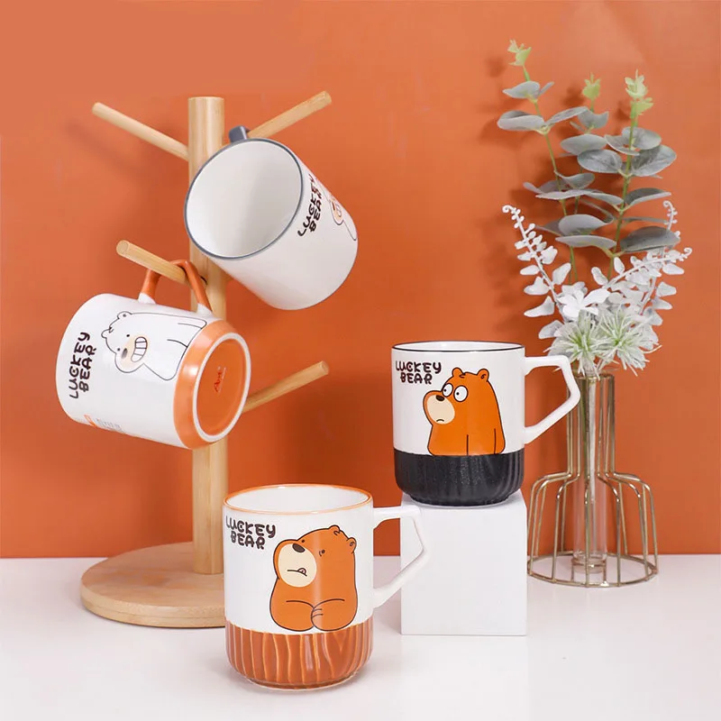 

Mug household creative large capacity water cup cute lucky bear cup cartoon ins wind ceramic cup