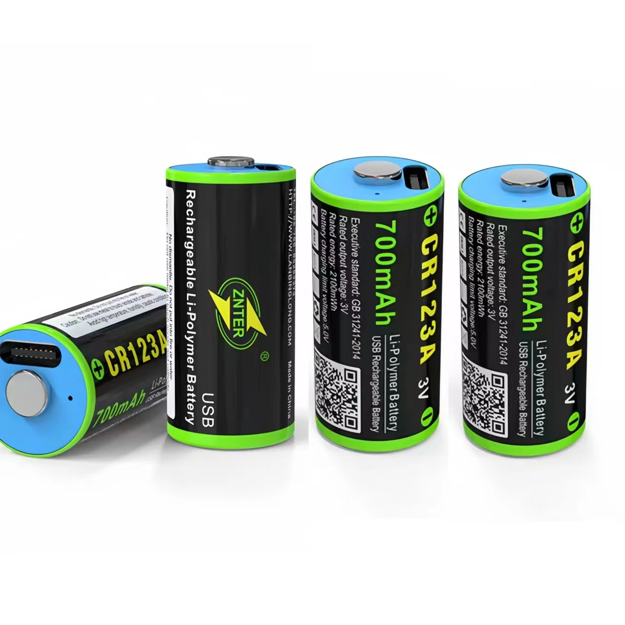 Аккумуляторная батарея CR123A 3 В 700 мАч 2100 МВтч 0 TYPE C USB перезаряжаемая