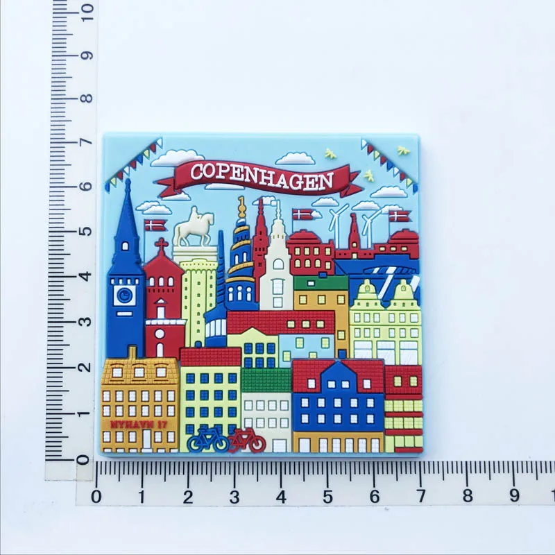 Милый и креативный магнит на холодильник Копенгагена персонализированное