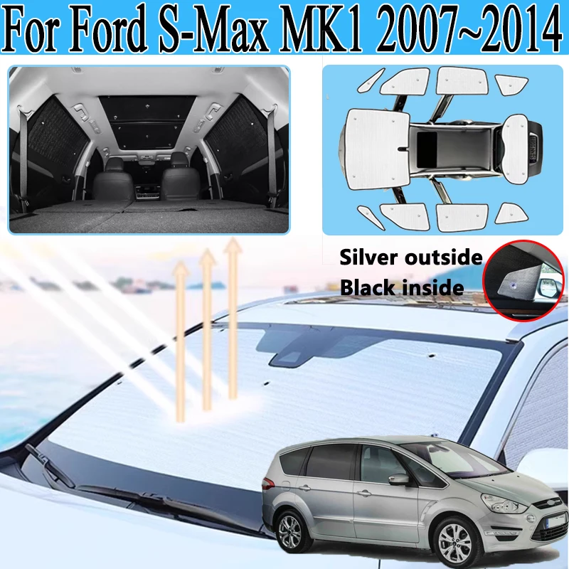 Автомобильные чехлы для Ford S-Max MK1 2007 2008 2009 2010 2011~2014 солнцезащитные козырьки окон