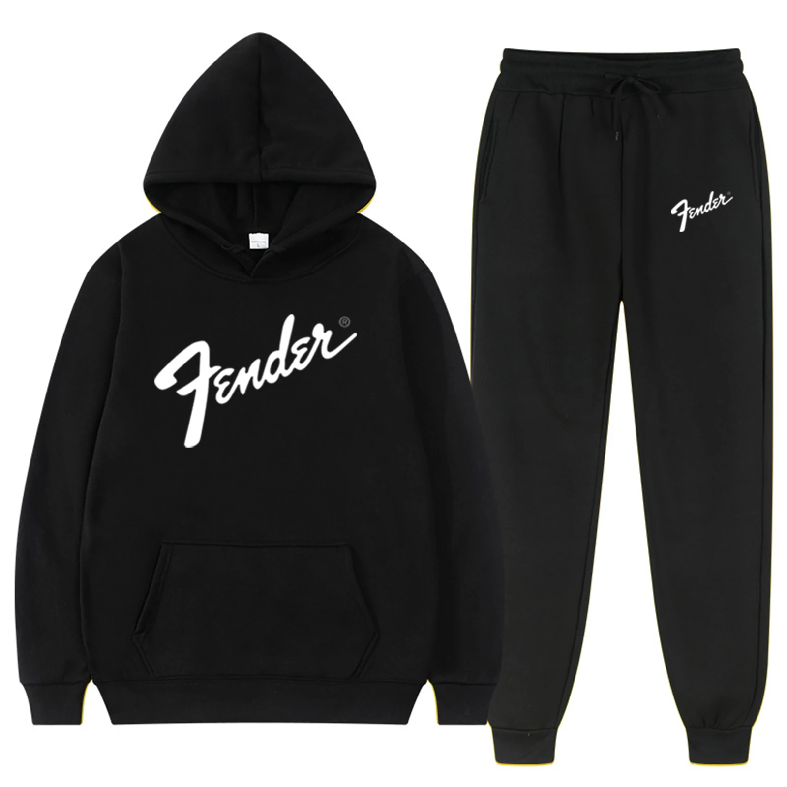 2022 New Fender Men's Tracksuit Hoodies Pants two Pieces Casual Fleece Autumn Winter Hooded set Fashion Clothes