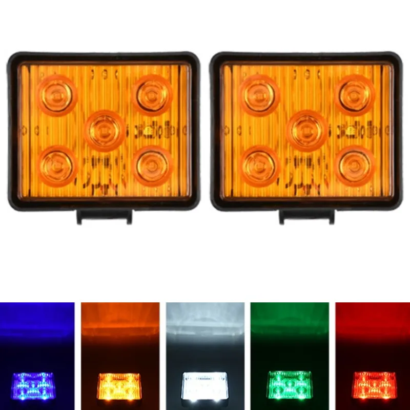 

2Pcs 24V Trailer Side Marker Lights LED Strobe Warning Light Truck Turn Singal Lorry Van Tractor Clearance Lights Flashing Lamp