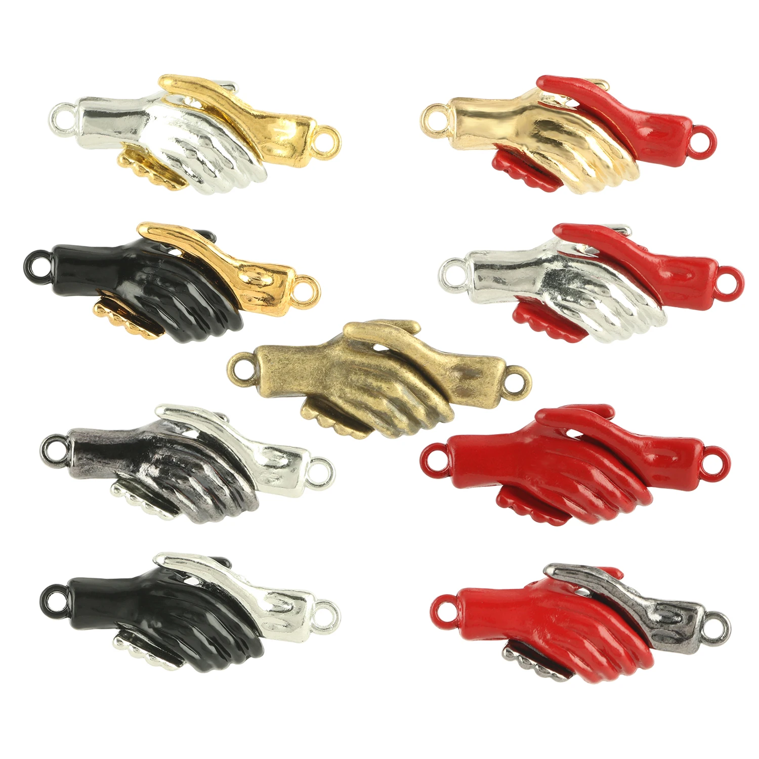 

5Sets Strong Magnetic Clasps Hand Palm Handshake Shape Metal Magnet End Clasp Connector For Bracelet Making Crafts DIY Jewelry