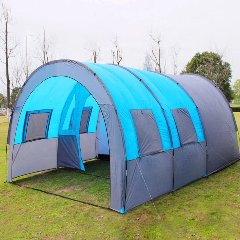 

Factory direct supply Explosive outdoor camping tunnel tent One-bedroom and two-living multi-person tent Team