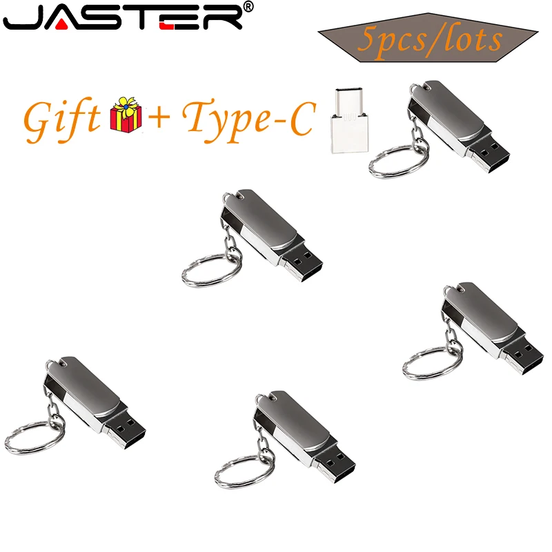 

5pcs/lot Mini Metalen 2.0 USB Flash Drives 32GB Pen Drive 64GB Memory Stick 16GB waterproof Flash Disk Give Type-C adapter gift