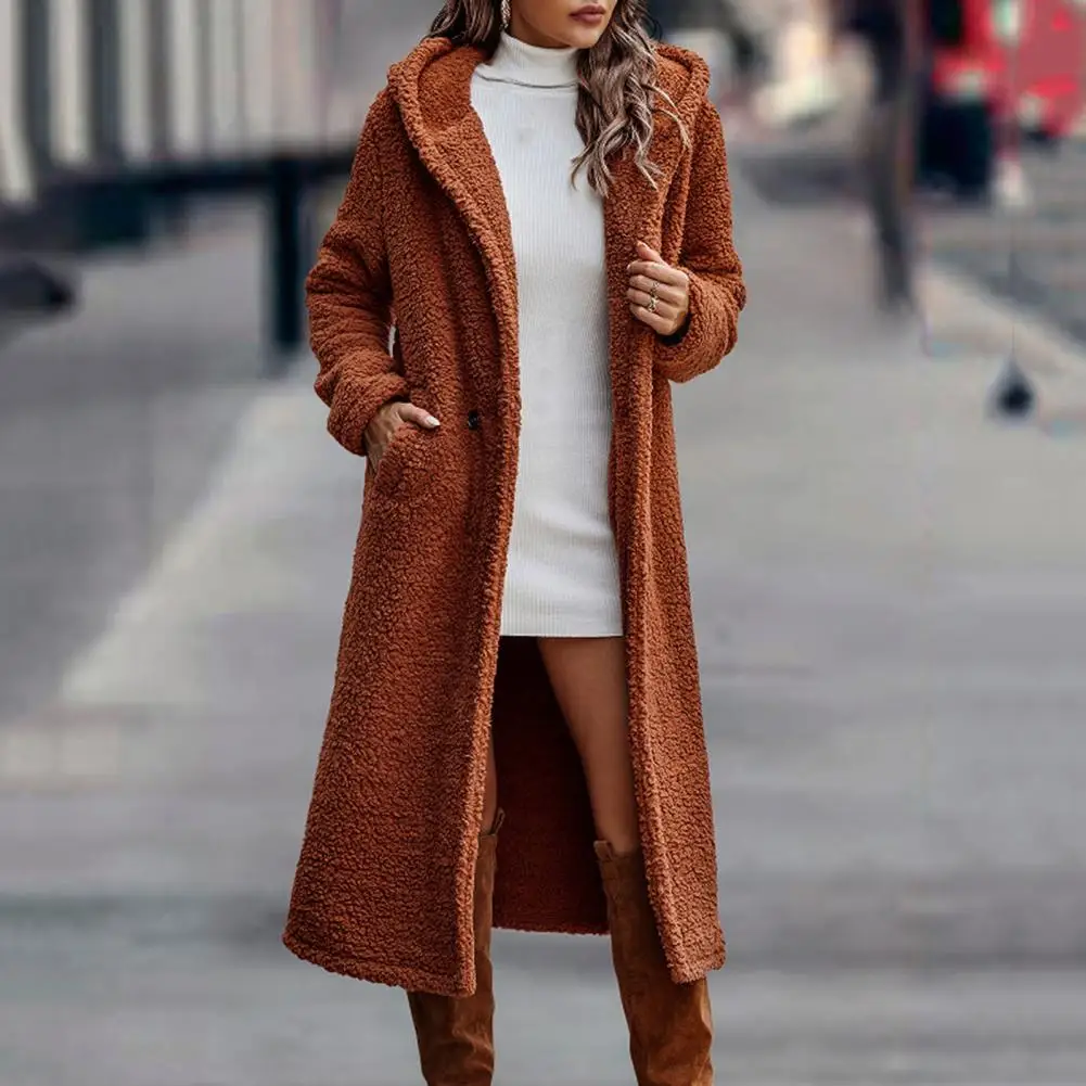 

Женское шерстяное пальто средней длины, стильное пальто до середины икры, зимнее уличное пальто с длинным рукавом
