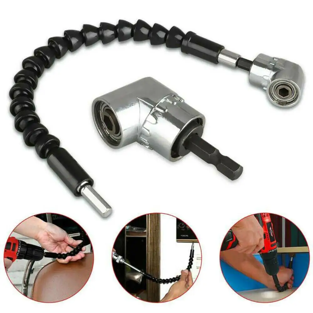 

Flexible Shaft Bits Extention Screwdriver Bit Holder Connect Link Electronics Drill 1/4" 6.35mm Hex Shank Black Car Repair Tools