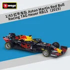 Гоночная Бига-тег Bburago 1:43 Aston Martin Red Bull 2019 RB15 NO33 Infiniti, гоночная команда, коллекция игрушек из сплава, машина с формулой B250