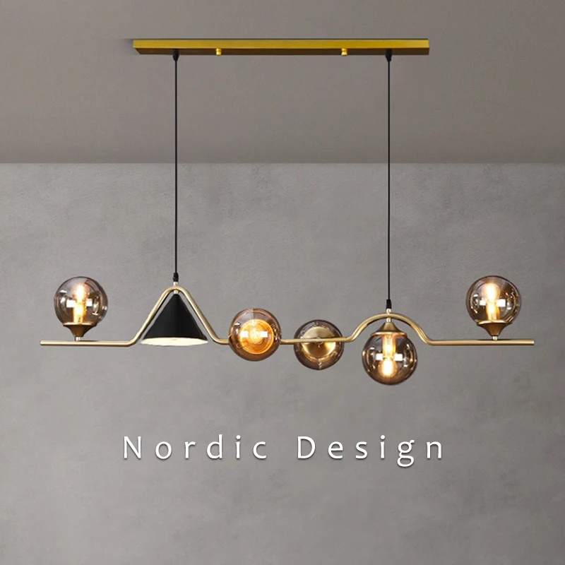 

LED pendant lamp Nordic Light for Dining Room Table Living Room Modern Kitchen Hanging Lamps Black Luster Luminaria