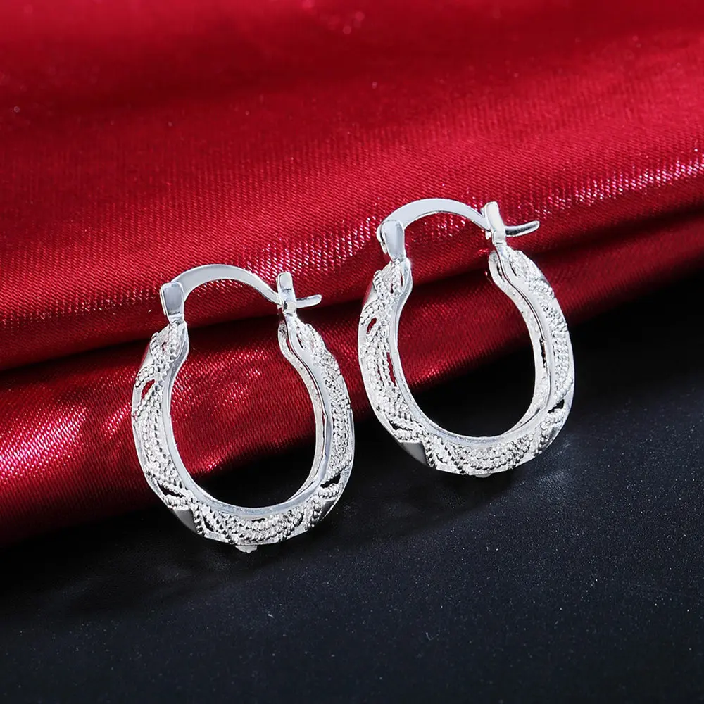 

Hot Selling 925 Sterling Silver vintage earrings high quality Fashion Jewelry Christmas Gift Wedding korean
