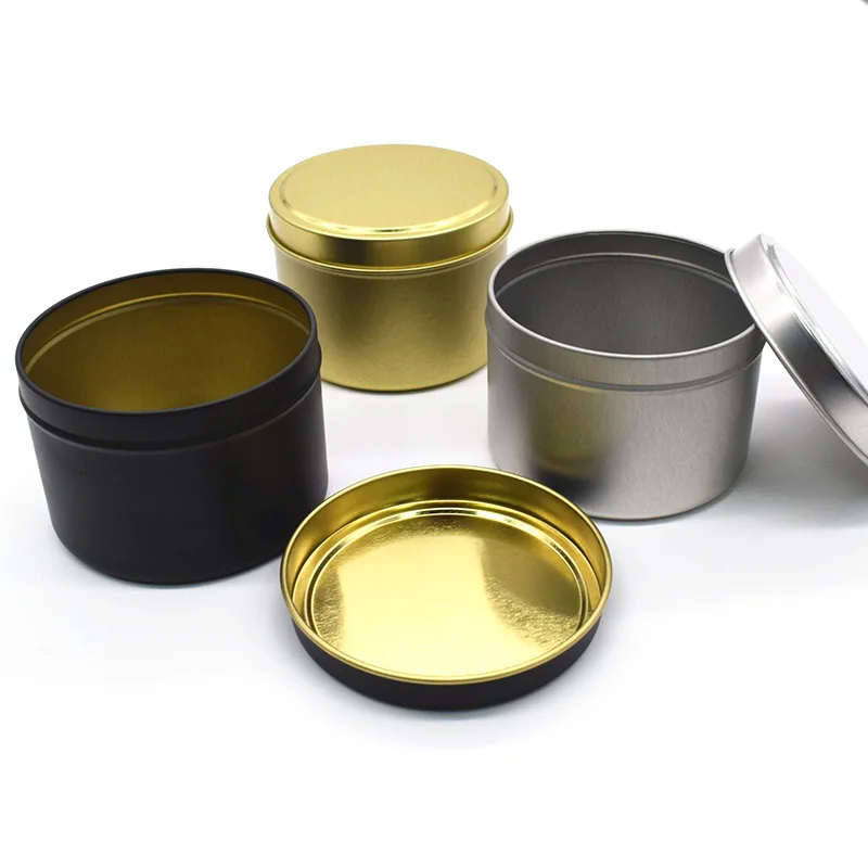 

1PC Candle Containers Tea Tin Box Round Candle Jars Candle Tin Cans With Lids Tin Cans Tea Packaging Sealed Cans