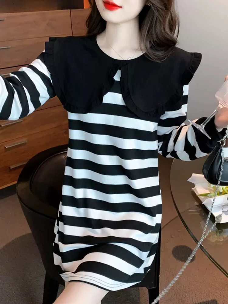 Платье женское с длинным рукавом и воротником-куклой bd791