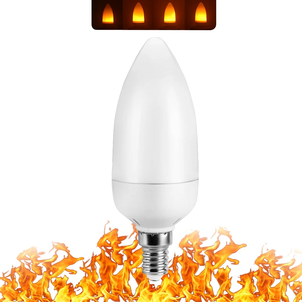 

LED Simulate Flame Light Bulb Candle Light 3W for Home Hotel Decoration E27 85-265V Light Bulb Lamp High Bright 2835SMD White