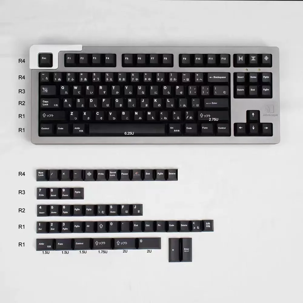 Колпачки для клавиш механической клавиатуры GK61/64/68/84/tkl87/96/136 японский стиль PBT 980/108