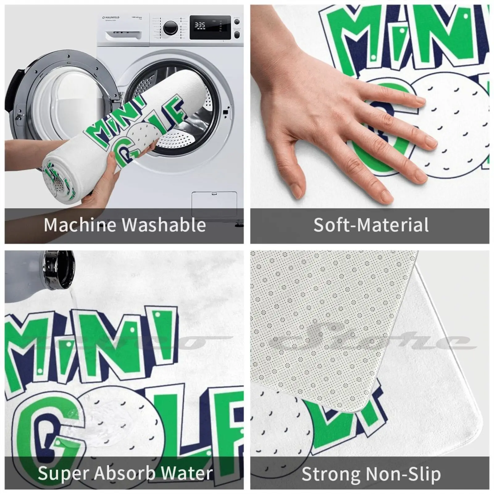 Коврик для мини-гольфа нескользящий мягкий коврик поглощения воды мужчин и