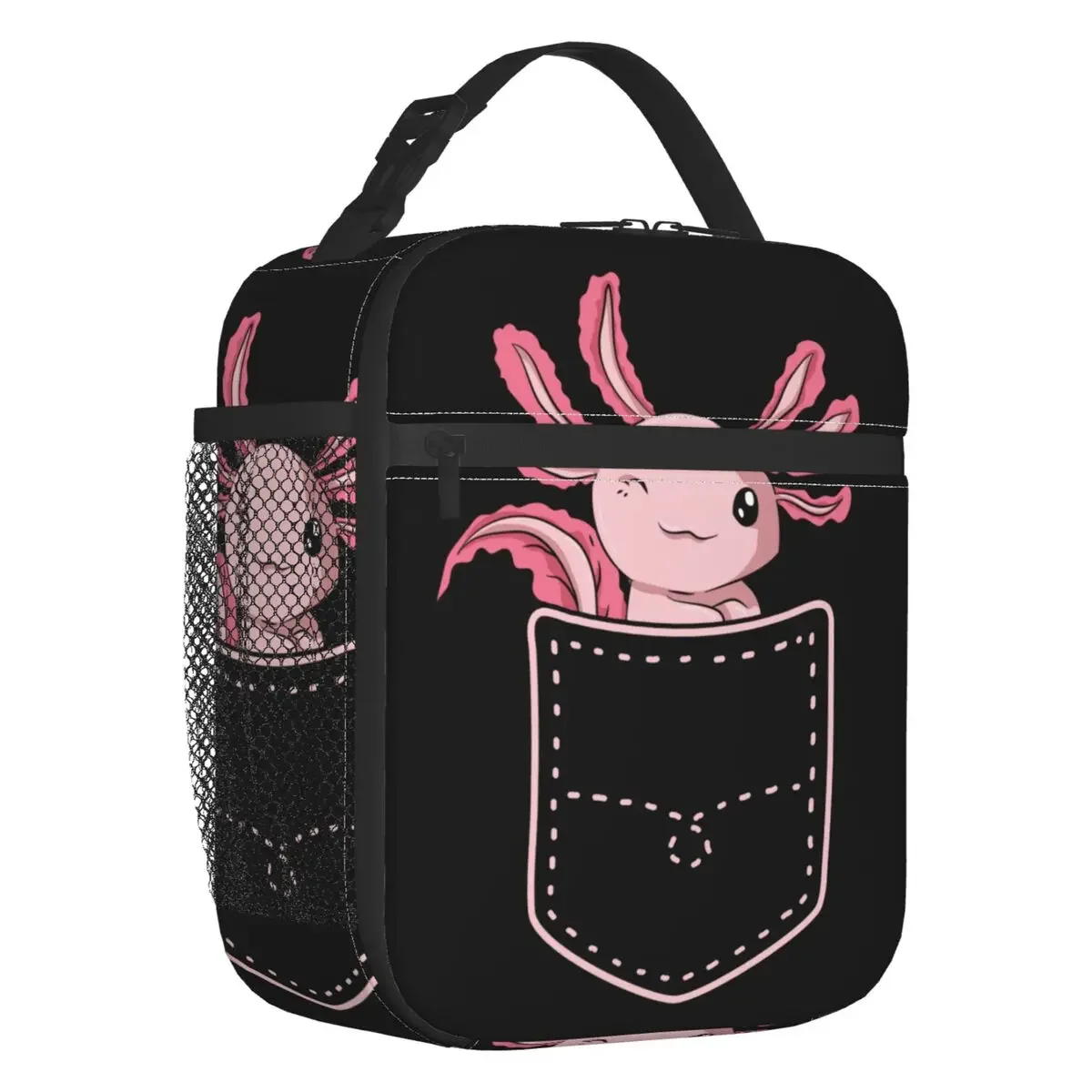 

Axolotl, карманные Изолированные сумки для обеда для женщин, амфибии, экзотические животные, многоразовые термо-охладители, коробка для бенто, для детей, школьников