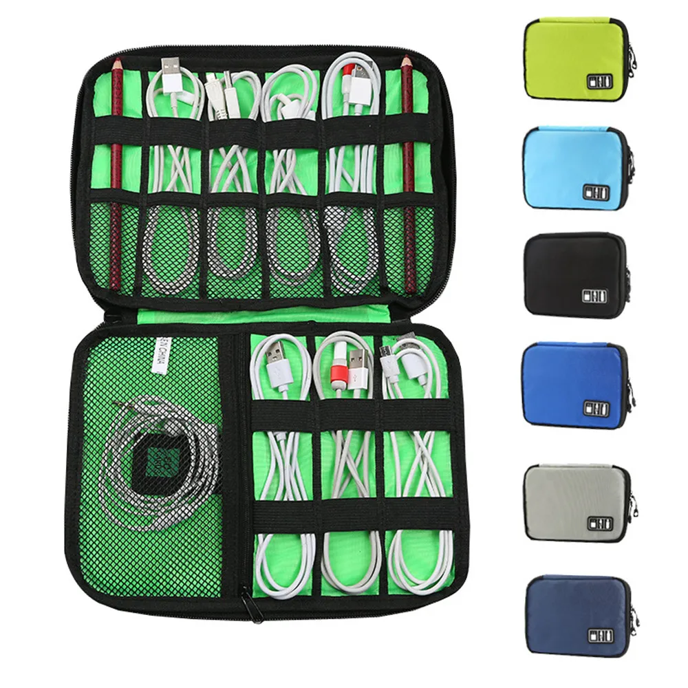 

Data Cable Storage Bag Digital U Disk Charger Mobile Phone Accessories Travel Portable Waterproof Zipper Earphone Organizer Case