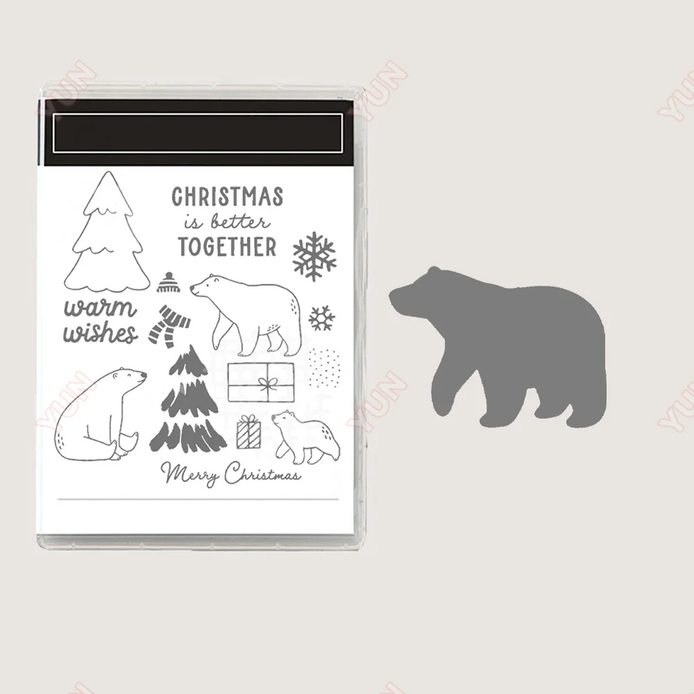 

Ghristmas Togethcr Embossing Cut Dies and Stamps Handmade DIY Scrapbook Greeting Card Diary Craft Decoration