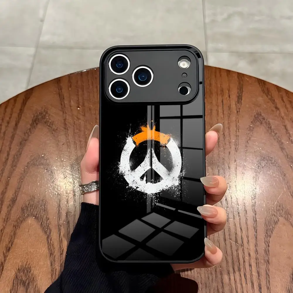 Фото Чехол для телефона O-Overwatch D.Va для iPhone 17 Air 16 15 14 12 11 13 Pro Max Mini X Xr Xs Se Plus, стеклянный чехол №4