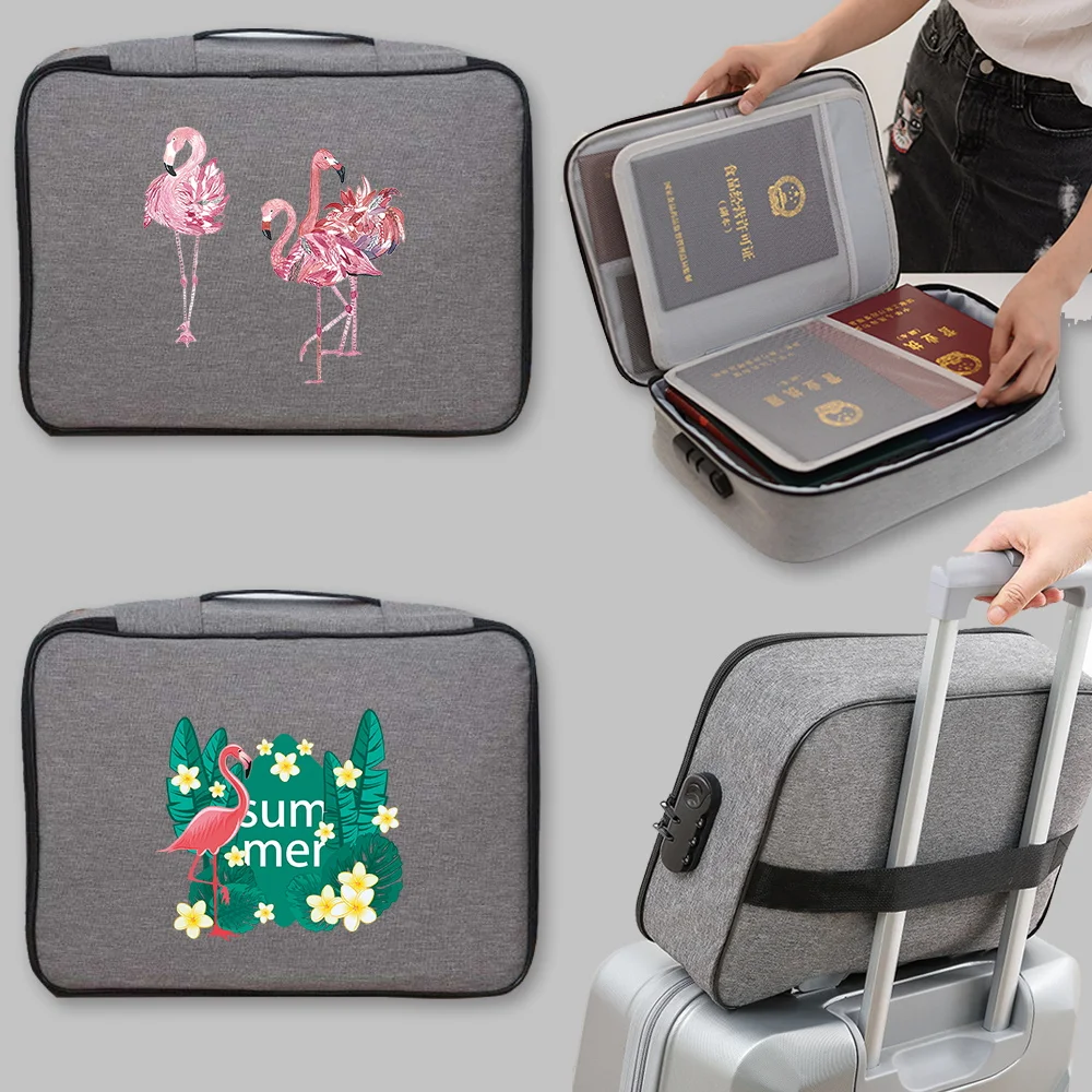 Men Large Documents Storage File Lockbox Women Bag Travel Handbag Multifunctional Briefcase Credentials Passport Organizer Bag