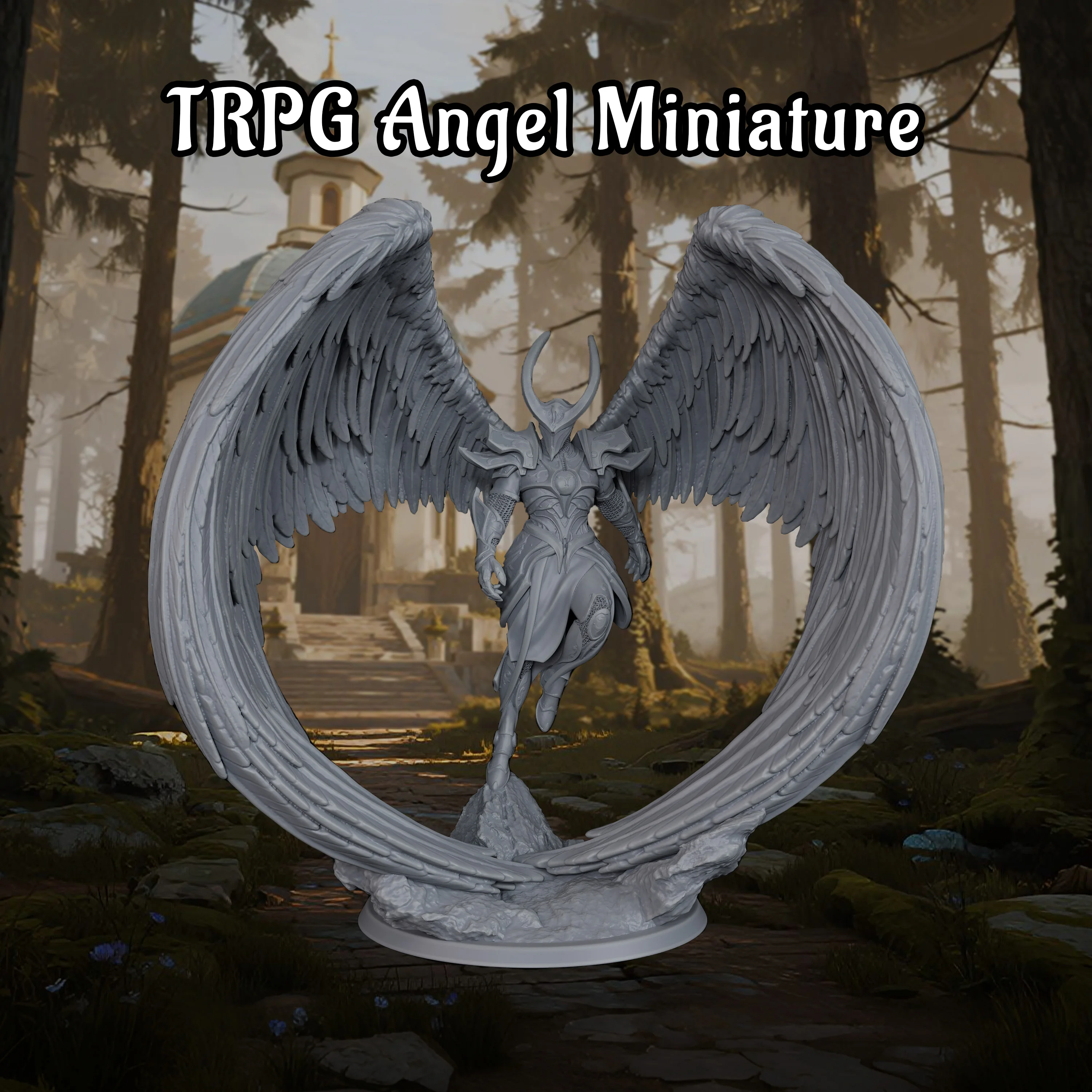 Фото Фэнтезийная миниатюра Ангела - Небесный Страж для RPG, настольных игр и коллекционных подарков, сцена из мира Небес и сцена с Божественным Чемпионом №1