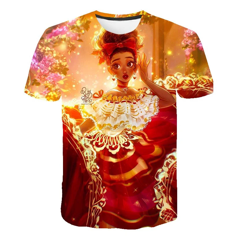 Encanto Mirabel T-Shirts Clothing Girls Summer Fashion Tops Tees Costumes Disney Series Casual T Shirts Clothes 1 3-14 Years Old images - 6